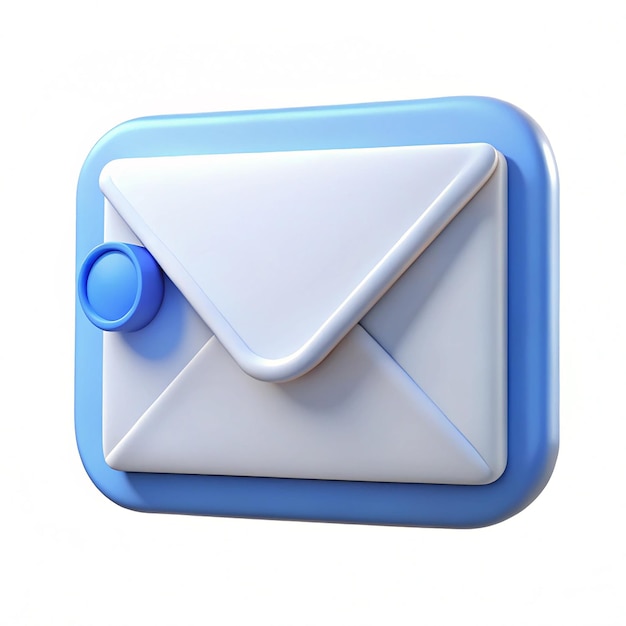 Icono de correo electrónico 3D con un sobre estilizado