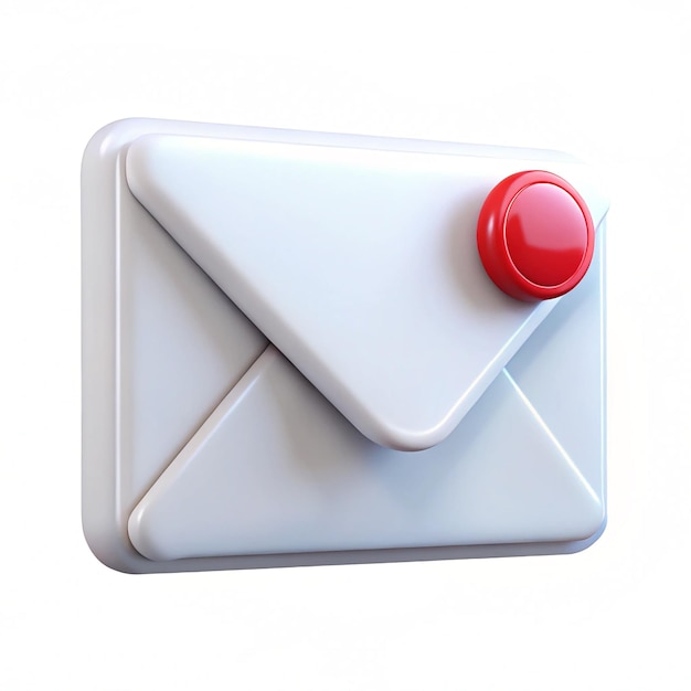 Icono de correo electrónico 3D con un sobre estilizado