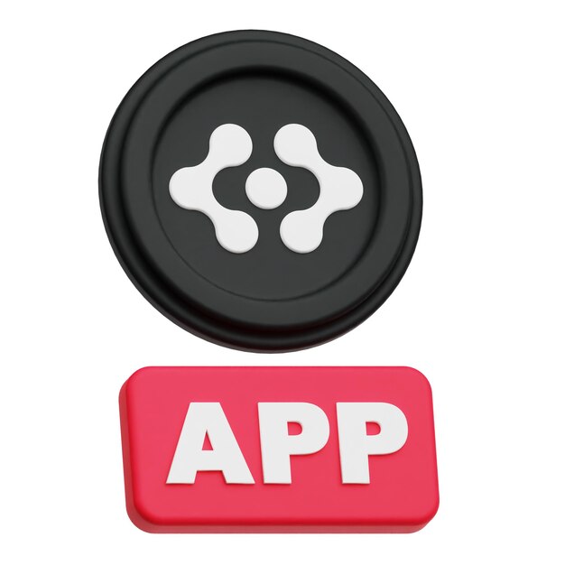 icono criptográfico 3D aislado en el fondo blanco