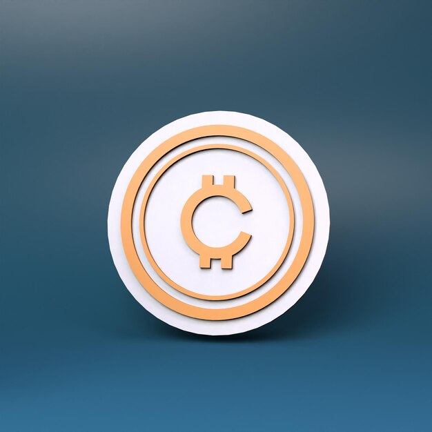 Icono de criptomoneda Futuro dinero concepto 3d render ilustración