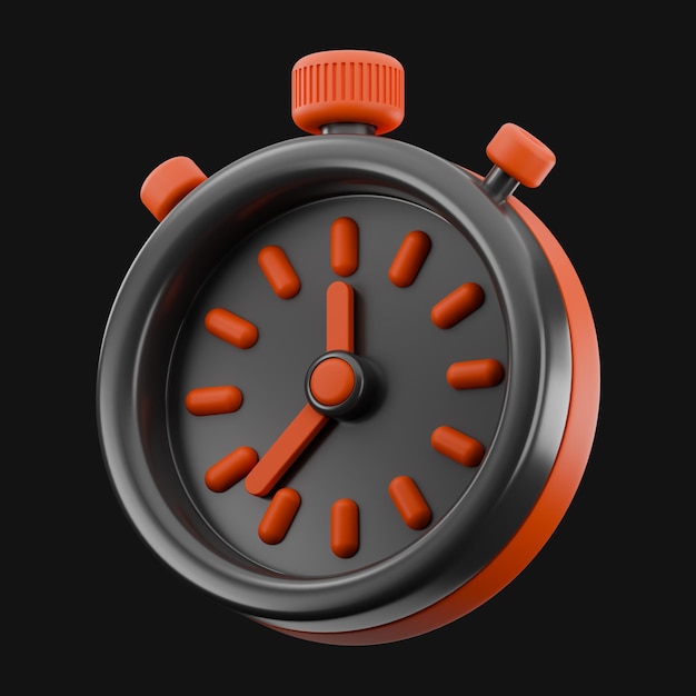 Icono de cronómetro de fitness premium representación 3d sobre fondo aislado