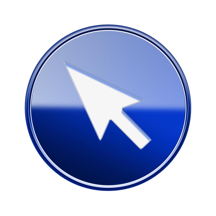 Foto el icono del cursor es azul brillante