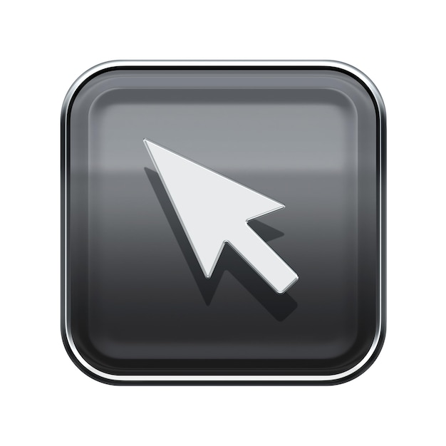 Icono de cursor gris brillante