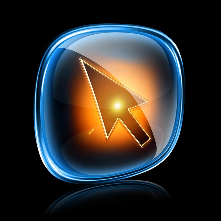 Foto icono del cursor de neón