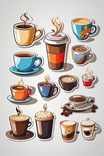 icono de dibujos animados caliente taza de café fondo blanco sin fondo ilustración 4K