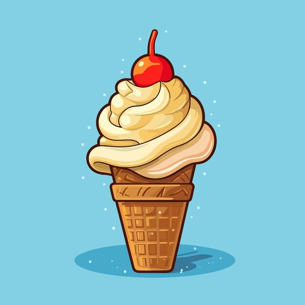 Icono de dibujos animados de cono de helado Ilustración de icono de comida dulce concepto aislado Ilusteración de helado