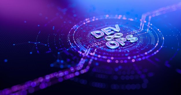 Icono digital de desarrollo de software de devops dev ops