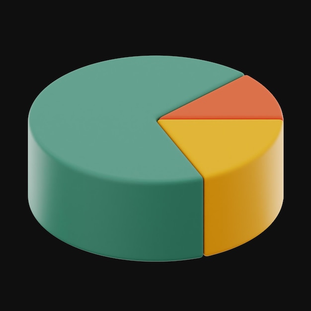 icono de diseño de interfaz de usuario premium de gráfico circular representación 3d sobre fondo aislado