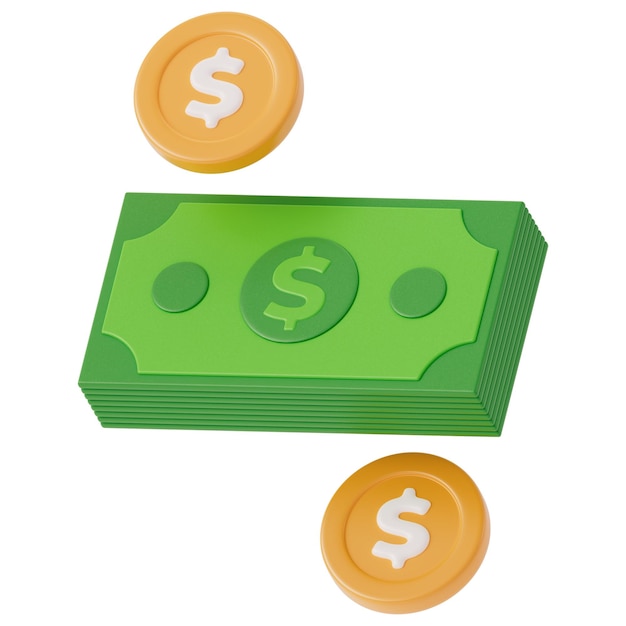 Icono de dólar 3d