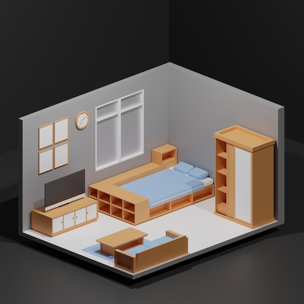 icono de dormitorio polivinílico con estilo minimalista