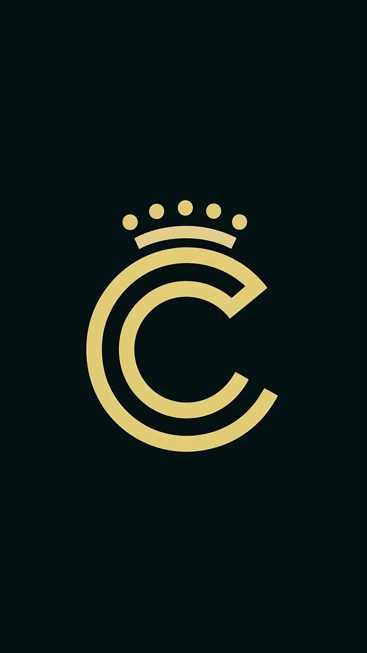 Foto icono del elemento vectorial del signo de la corona de la letra c del logotipo identificación de la marca de la etiqueta