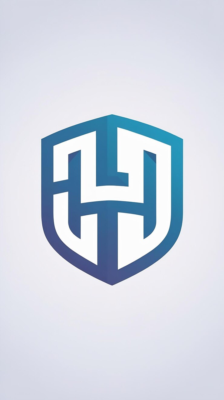 Foto icono del emblema del escudo limpio diseño vectorial del signo de la letra h