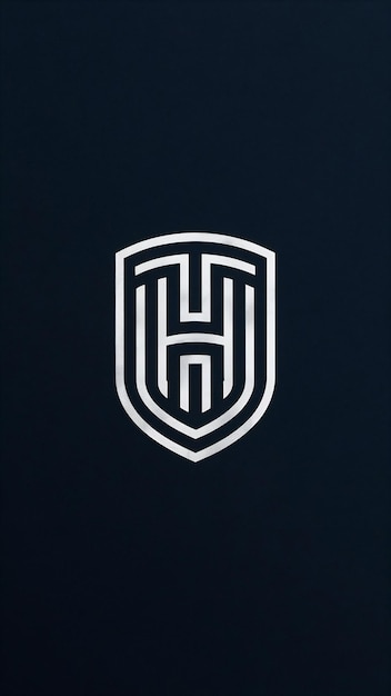 Icono del emblema del escudo limpio Diseño vectorial del signo de la letra H