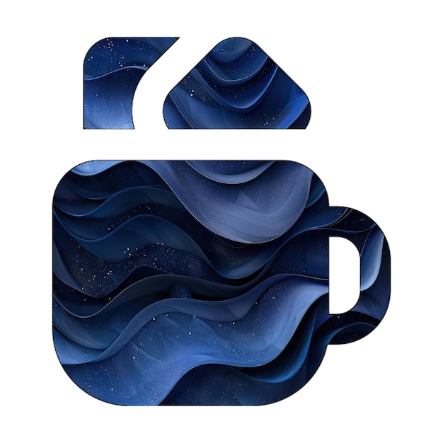 icono eps taza de malvaviscos diseño de estilo de fondo de gradiente azul