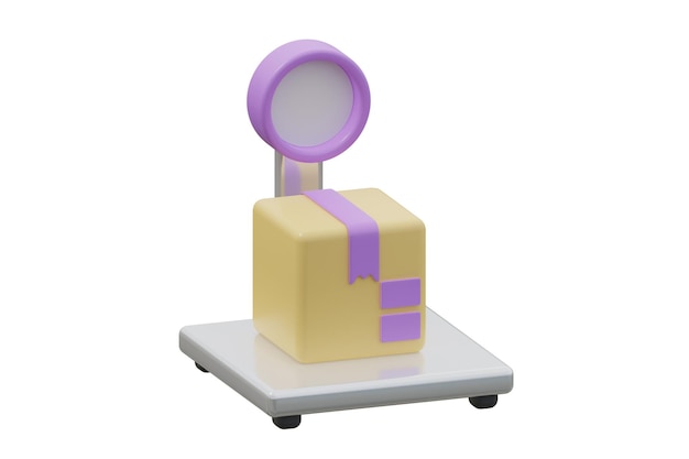 Icono de escala de peso aislado fundamento blanco renderizado 3d