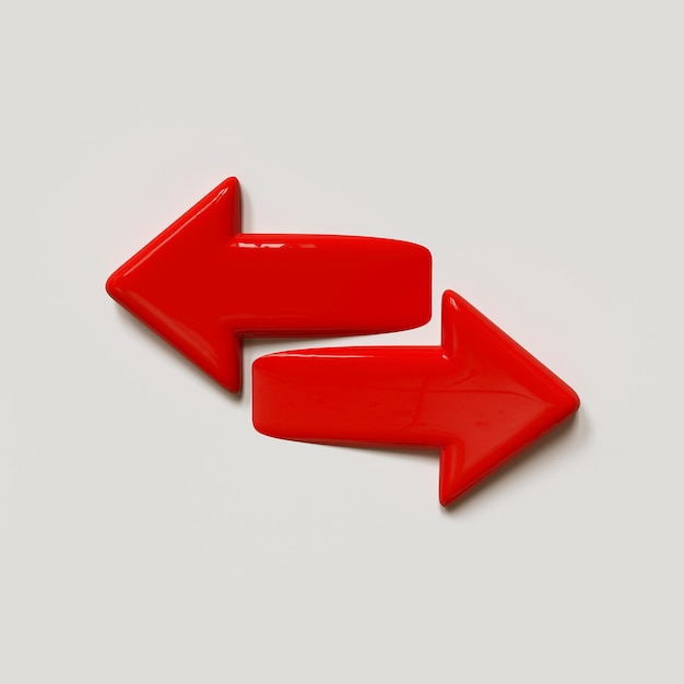 Icono de esquema de flechas de transferencia Flechas izquierda derecha icono de línea simple ilustración 3d