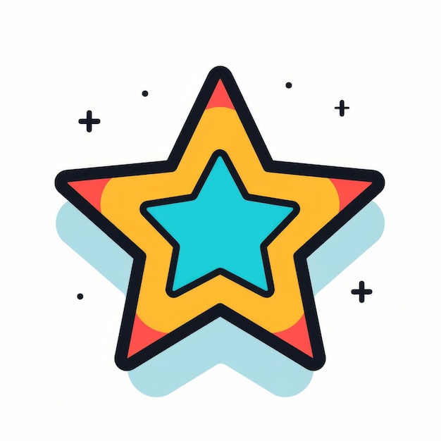 un icono de estrella de colores sobre un fondo blanco