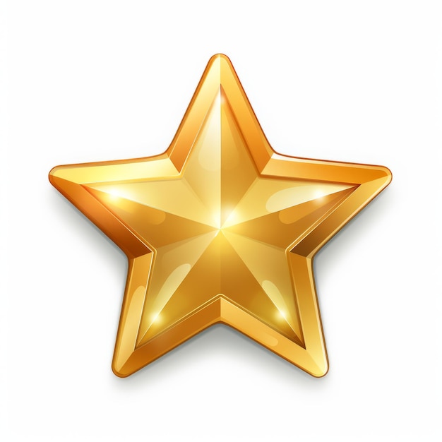 icono de estrella dorada realista aislado en ilustración vectorial de fondo blanco