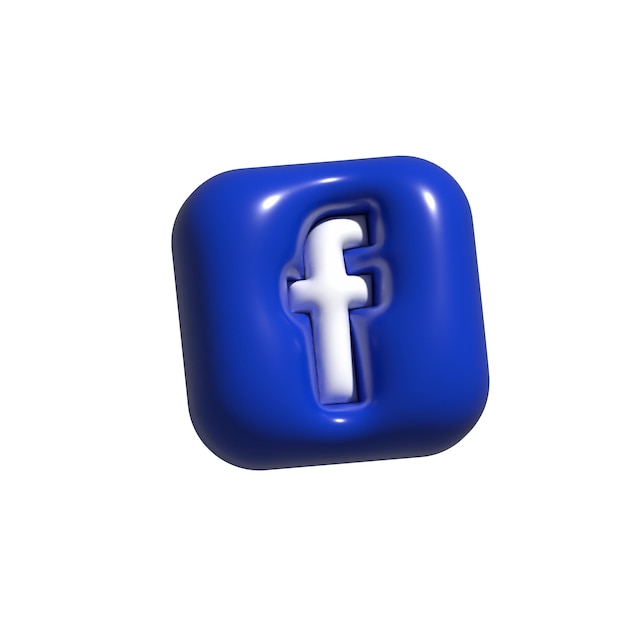 El icono de Facebook en 3D