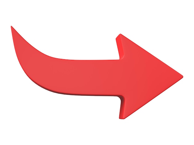 Icono de flecha 3D aislado sobre fondo blanco