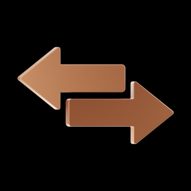 Icono de flecha premium Representación 3d sobre fondo aislado PNG