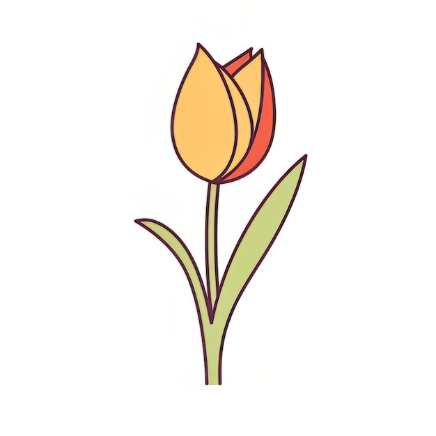 Icono de la flor del tulipán Diseño de color plano Ilustración vectorial