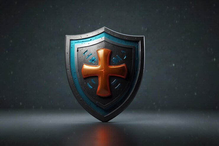 icono en forma de escudo con una píldora