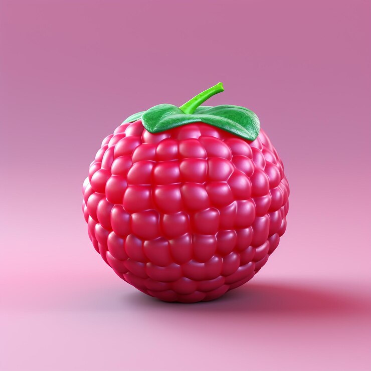 Foto icono de frambuesa 3d ilustración de frutas y salud logotipo