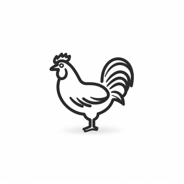 Icono de gallo monocromático Diseño gráfico limpio y simple