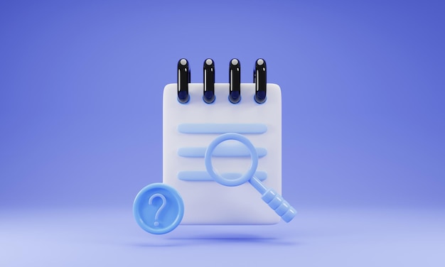icono de gestión de tareas de renderizado 3d aislado sobre fondo azul ilustración 3d