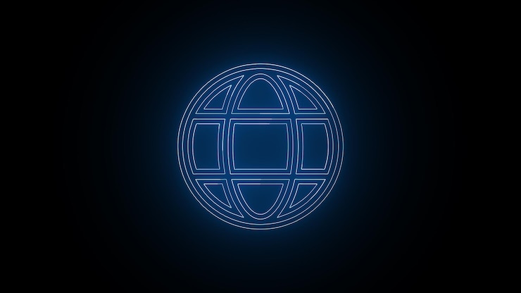 Foto icono de globo de marco de alambre azul brillante
