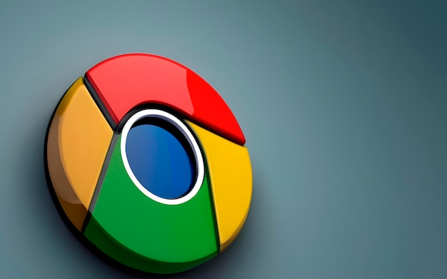 Foto el icono de google chrome 3d