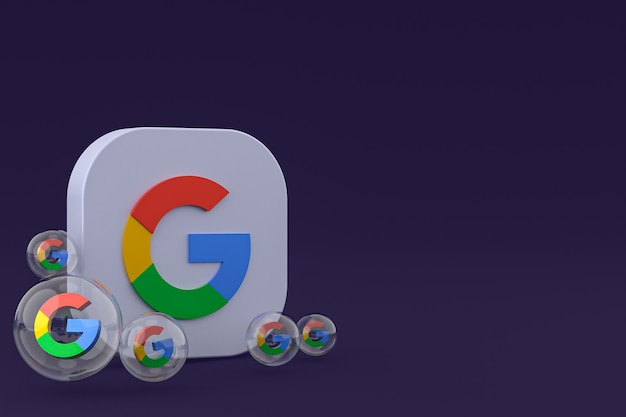 Icono de Google en la pantalla del teléfono inteligente o teléfono móvil 3D Render