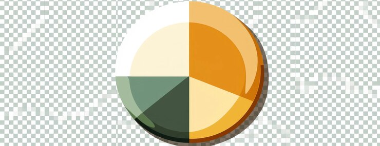 Foto icono de gráfico de pastel colorido con cuatro secciones