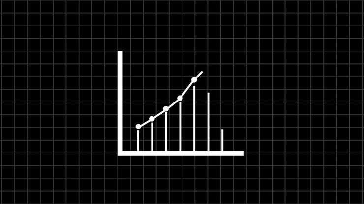 Foto ícono de gráfico sobre un fondo negro