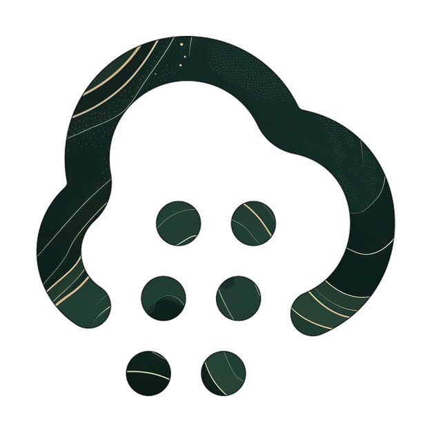 Foto icono de granizo de nubes textura de oro de mármol verde