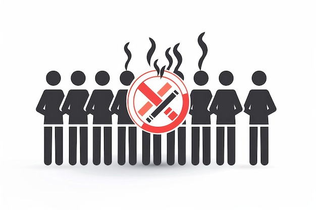 Foto icono del grupo de apoyo al día mundial sin tabaco sobre un fondo blanco