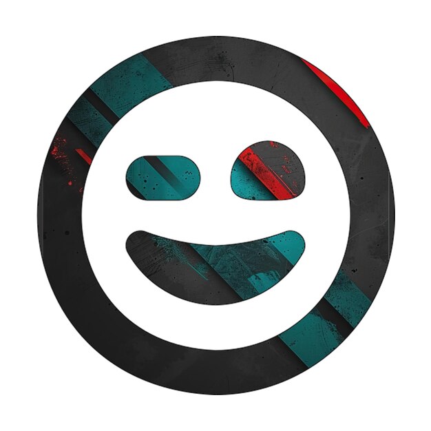 icono de guiño de sonrisa diagonal negro verde rojo