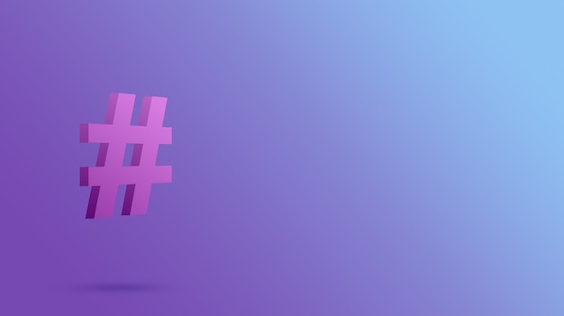 Icono de hashtag 3d