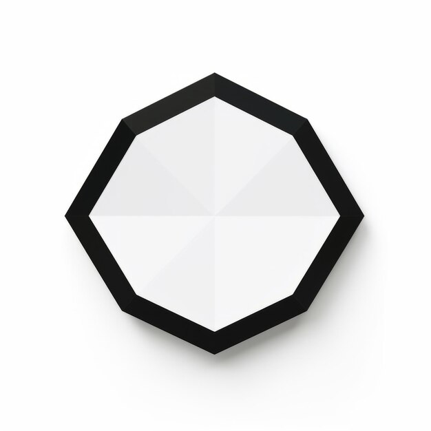 Foto icono hexagonal minimalista en blanco y negro