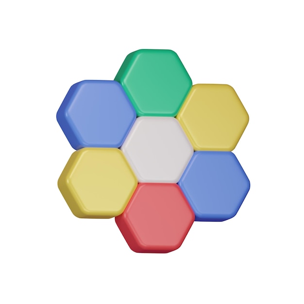 Icono de hexágono en 3D
