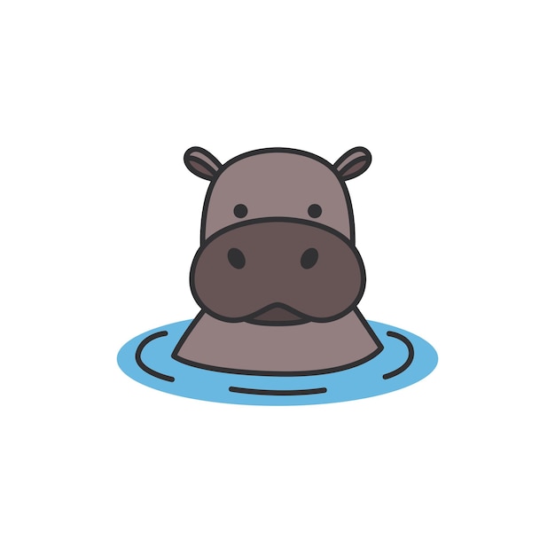 Icono de hipopótamo en estilo plano Ilustración vectorial de hipopóton en fondo blanco aislado Hipopótamo de negocios con