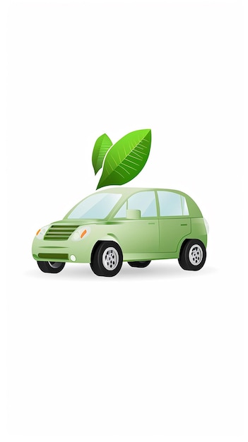 El icono de la hoja verde del coche eléctrico