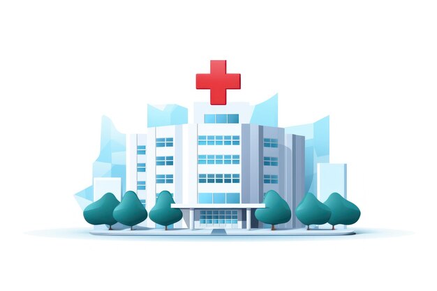 Icono del hospital en fondo blanco ar 32 v 52 ID de trabajo 5d2523f7d71d4d0ebdbdeb7bae1ca710