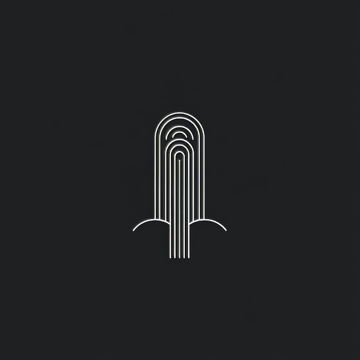 Foto icono de huella dactilar en colores blanco y negro ilustración vectorial