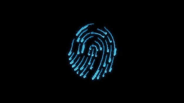 El icono de la huella dactilar en un fondo negro