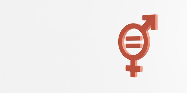 Icono de igualdad de género representación 3d