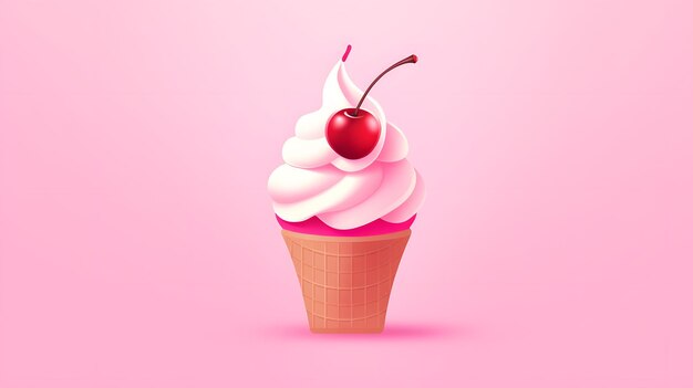 Icono de ilustración limpia de un cono de helado