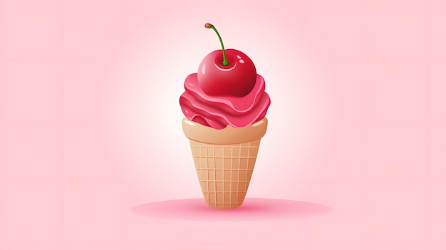 Icono de ilustración limpia de un cono de helado