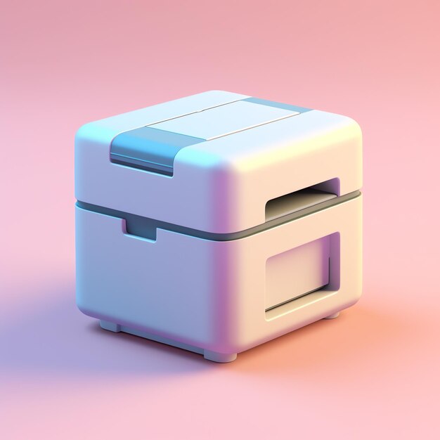 Icono de impresora 3D con fondo de colores